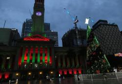 Brisbane Town Hall and Christmas tree